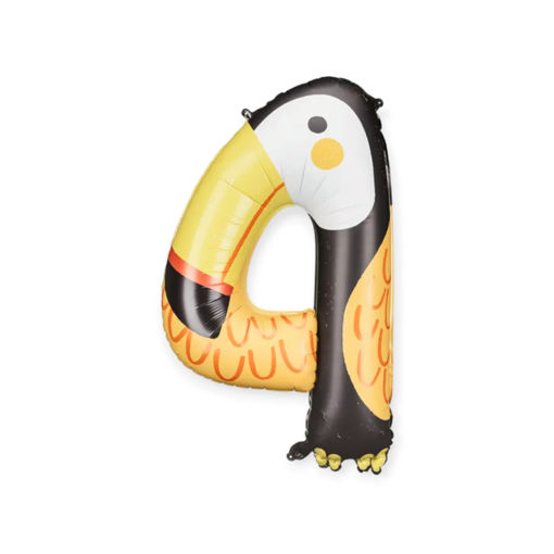 Picture of FOIL BALLOON NUMBER 4 TUCAN - 47 X 80CM